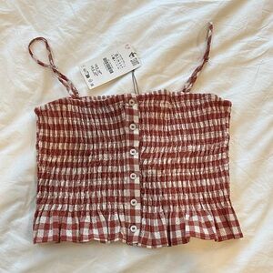 Zara Gingham Top